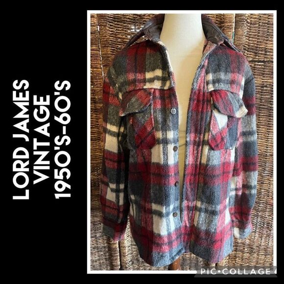 Lord James Mens Plaid Button Down Wool Blend Flannel Shirt S-Vintage…Very RARE! - Picture 2 of 13